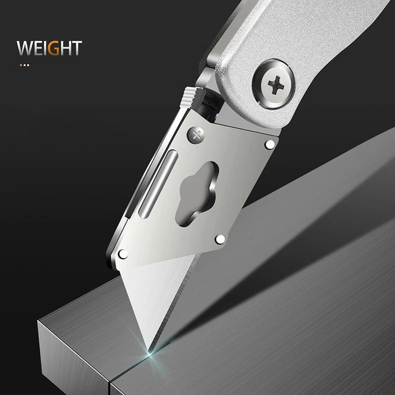 Folding Utility Knife, Heavy Duty Aluminum Alloy Box Cutter, SK5 Blade Storage Safety Lock Design Pocket Razor for Carton Carpet
Folding Utility Knife, Heavy Duty Aluminum Alloy Box Cutter, SK5 Blade Storage Safety Lock Design Pocket Razor for Carton Carpet