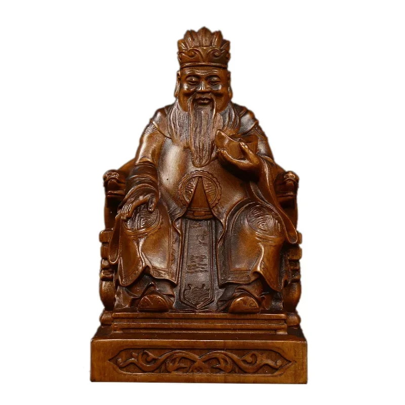 

Деревянная статуя бога дневника, маленькая статуя из массива дерева, Ретро Ремесло, ручная резьба, статуя Будды для дома, украшение комнаты, ремесла