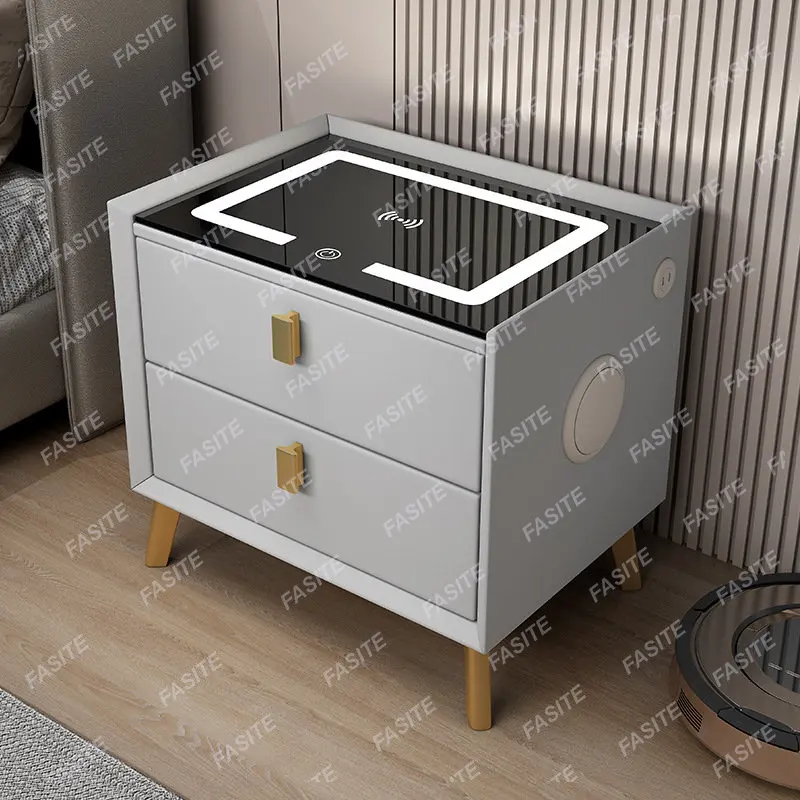 Wood Smart Bedside Table Simple USB LED Large Nightstand Modern Bedroom Bedside Table Locker Furniture Bedroom Glass Cabinet
Wood Smart Bedside Table Simple USB LED Large Nightstand Modern Bedroom Bedside Table Locker Furniture Bedroom Glass Cabinet