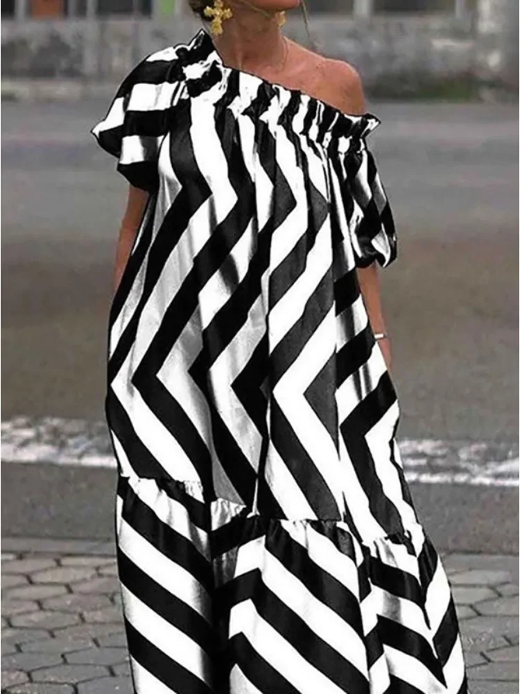 Freeacy Elastic Slash Collar Loose Maxi Dress for Women 2024 Spring and Summer Stylish Puff Sleeve A-line Striped Party Dress
Freeacy Elastic Slash Collar Loose Maxi Dress for Women 2024 Spring and Summer Stylish Puff Sleeve A-line Striped Party Dress