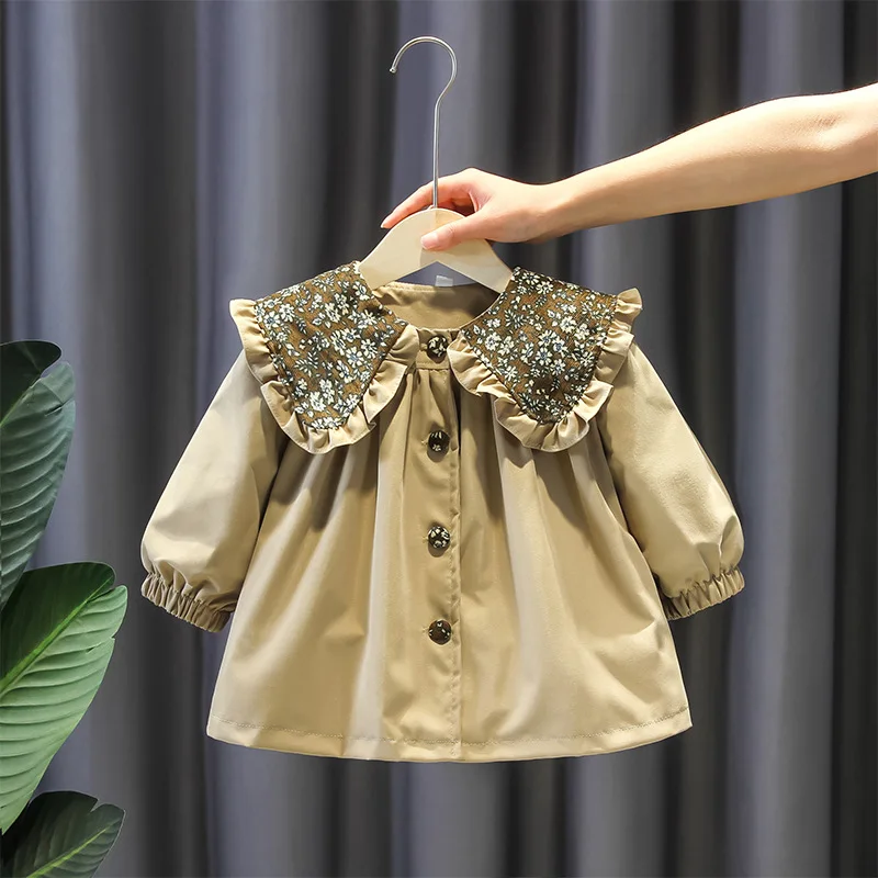

Girls Trench Coat Spring and Autumn 2023 New Fashion Children Clothes Children's Clothing Thin Baby Girl Children's Spring Cloth