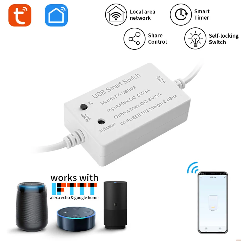 Умный выключатель голосового управления для Tuya USB, универсальный контроллер Wi-Fi, функция таймера, автоматический выключатель, домашний таймер, дистанционное управление через приложение
Умный выключатель голосового управления для Tuya USB, универсальный контроллер Wi-Fi, функция таймера, автоматический выключатель, домашний таймер, дистанционное управление через приложение