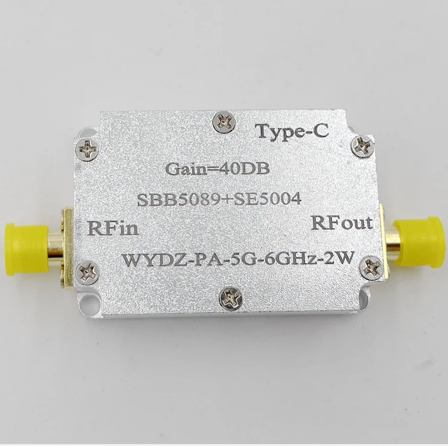 

Микроволновый однонаправленный усилитель мощности SBB5089 + SE5004 5,8 ГГц 2 Вт 33dBm RF усилитель мощности