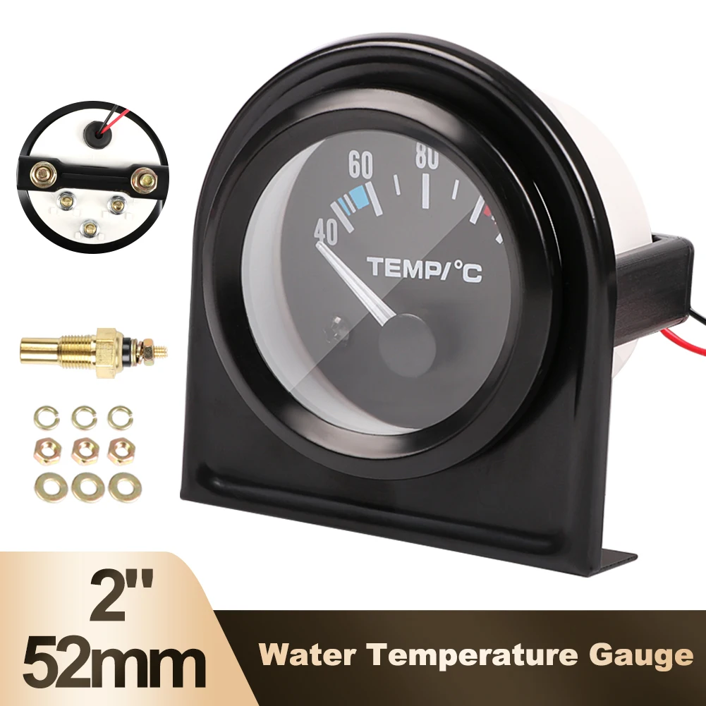 

2" 52mm Electric Water Temperature Gauge 40-120℃ Temperature Meter Thermometer Sensor Oil Temp Gauge Auto Meter