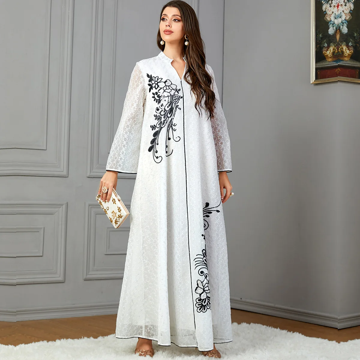 Eid Mubarak Djellaba мусульманская женская абайя блестки Макси платье Рамадан джалабия Саудовская Арабская одежда женская Кафтан Исламская одежда
Eid Mubarak Djellaba мусульманская женская абайя блестки Макси платье Рамадан джалабия Саудовская Арабская одежда женская Кафтан Исламская одежда