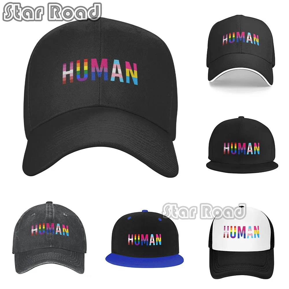 

Custom Rainbow Gay Pride Human Baseball Cap Sun Protection Men Women's Adjustable LGBT Lesbian Dad Hat Autumn Snapback Caps