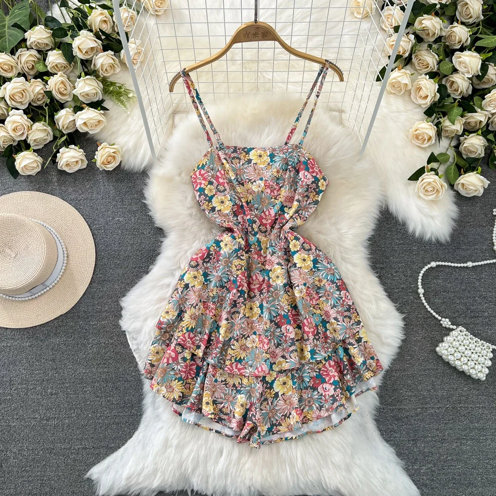 Jumpsuit Women Spaghetti Strap Printing Flounced Edge Tierred Rompers Female Sleeveless A-line Bodysuit Summer Dropshipping
Jumpsuit Women Spaghetti Strap Printing Flounced Edge Tierred Rompers Female Sleeveless A-line Bodysuit Summer Dropshipping