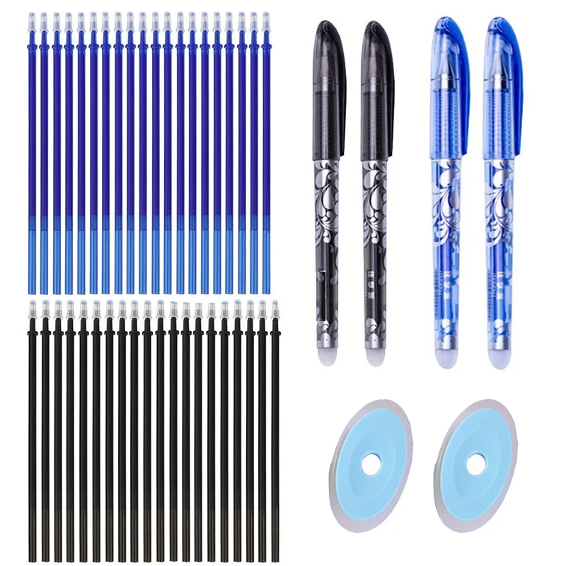 

Стираемая ручка, 46 шт., стираемые стержни для начальной школы, синий гель для стирки, корейские канцелярские принадлежности, стержни для чернил, стираемые ручки