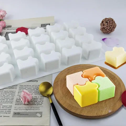 

Silicone mousse cake Mold Puzzle DIY Sugar Craft Decorating Tools Jelly Cookies Baking Mould Bakeware Tray 3D Chocolate Molds