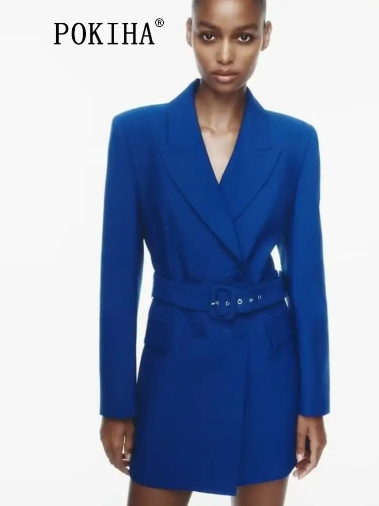 Pokiha Fashion Women New Elegant With Belt Blazer Coat Vintage Long Sleeve Flap Pockets Female Outerwear Chic Veste Femme
Pokiha Fashion Women New Elegant With Belt Blazer Coat Vintage Long Sleeve Flap Pockets Female Outerwear Chic Veste Femme