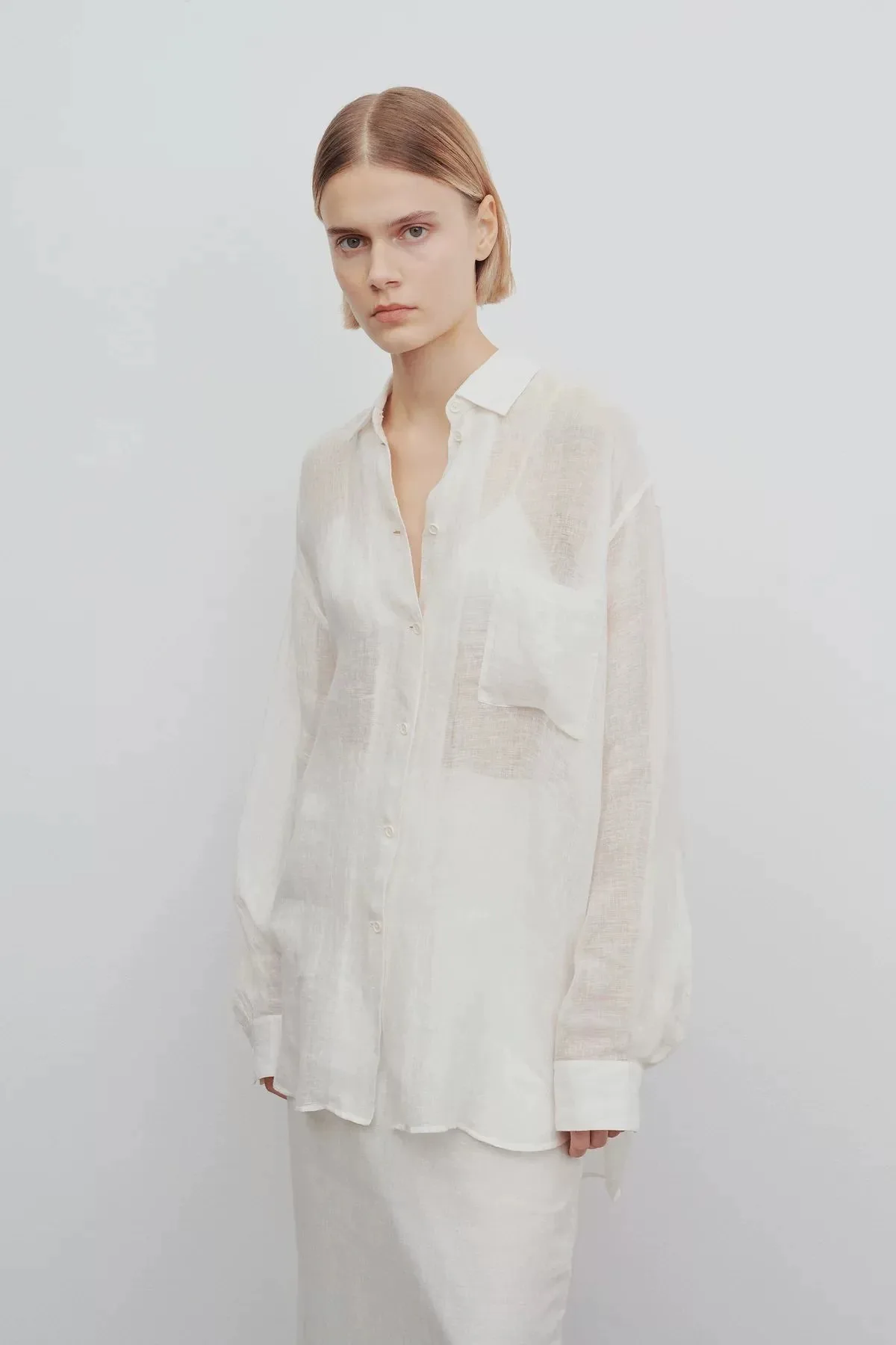 TheR0w Autumn Women Shirt Skirt Set Blouse Turndown-Neck Linen White See-Through Vintage Holiday Stlye Casual Loose H Shape
TheR0w Autumn Women Shirt Skirt Set Blouse Turndown-Neck Linen White See-Through Vintage Holiday Stlye Casual Loose H Shape