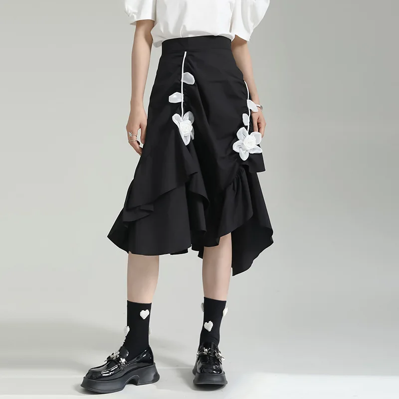 Woman Skirts 2023 Summer New Irregular Slit A Women's Skirt Three-dimensional Flower Mid-length Skirt
Woman Skirts 2023 Summer New Irregular Slit A Women's Skirt Three-dimensional Flower Mid-length Skirt