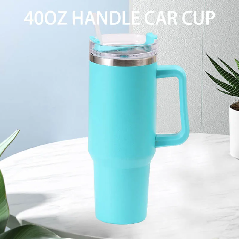 

40 Oz Tumbler Straw Lid Insulated Stainless Steel Water Bottle Reusable Travel Mug With Leak Resistant Lid Travel Coffee Mug