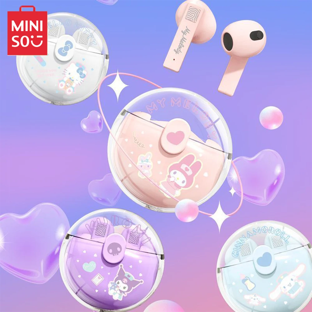 

Miniso Kawaii Y2K Kuromi Kt Wireless Bluetooth Earphones Cute Anime My Melody Cinnamoroll Portable In-Ear Earphones Girl Gifts