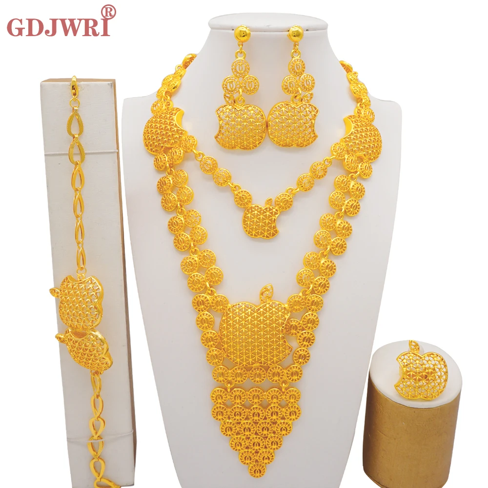 24k Gold Color Dubai Jewelry Sets African France Wedding Gifts Ethiopia Bridal Necklace Earrings Jewellery Set For Women
24k Gold Color Dubai Jewelry Sets African France Wedding Gifts Ethiopia Bridal Necklace Earrings Jewellery Set For Women