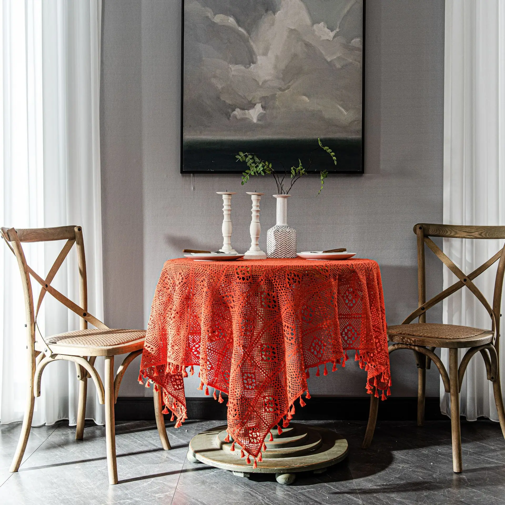 Round Tablecloth with Tassels Heavy Table Cloth Circular Cover Decoration Burlap Cloths Kitchen Dining Rectangle Hollow Tables
Round Tablecloth with Tassels Heavy Table Cloth Circular Cover Decoration Burlap Cloths Kitchen Dining Rectangle Hollow Tables
