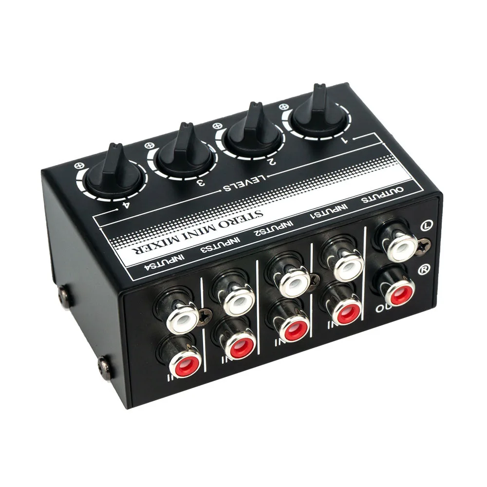 

4-канальный аудиомиксер CX400, Пассивный миксер, портативный профессиональный стерео мини-миксер для записи, студийный мини-миксер