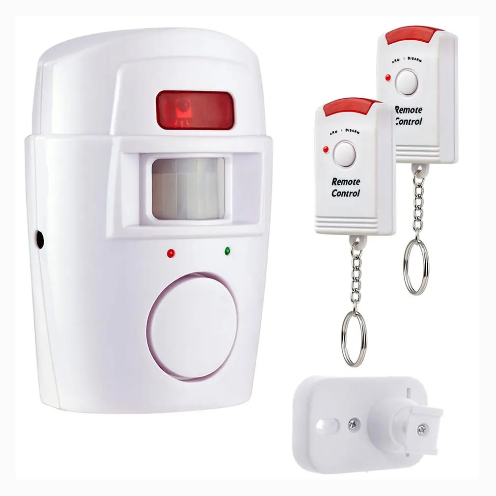 

Wireless PIR Motion Sensor Detector Alarm with 2 Remote Controls Door Window for Home Shed Garage Caravan Alarm Security System