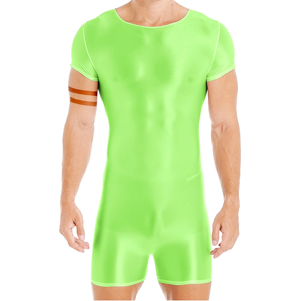 Mens Swimming Bodysuit Glossy Short Sleeve Round Neck Bodysuit Swimwear Sport Running Seamless Yoga Swimming Suit Solid Color
Mens Swimming Bodysuit Glossy Short Sleeve Round Neck Bodysuit Swimwear Sport Running Seamless Yoga Swimming Suit Solid Color