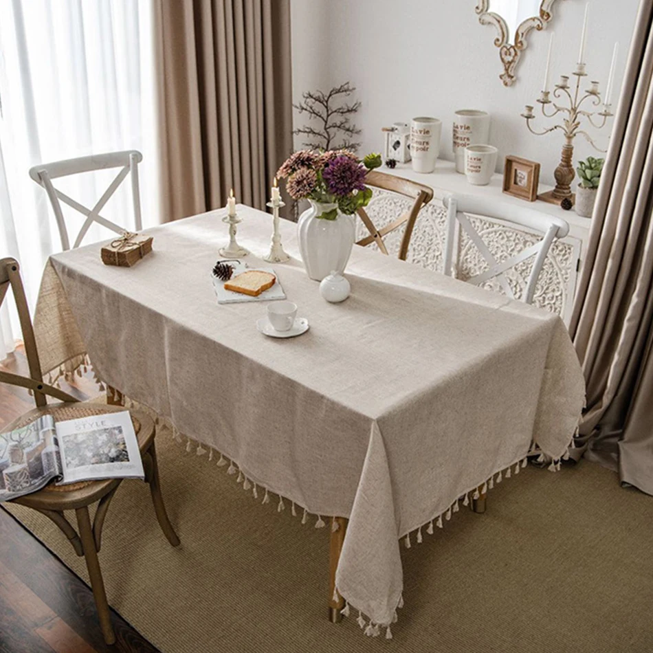 Linen Table Cloth Tassel Rectangular Tablecloth Reusable For Dining Decoration Wedding Party
Linen Table Cloth Tassel Rectangular Tablecloth Reusable For Dining Decoration Wedding Party