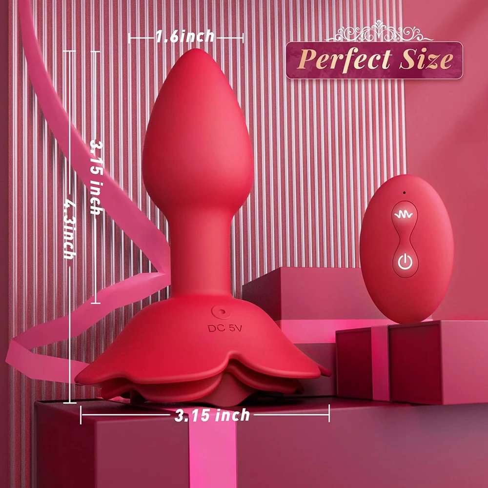 Rose Anal Plug 360° Rotation Vibrator Prostate Massage Butt Plug Vaginal Stimulator Wireless Remote Control Sex Toys For Women Rose Anal Plug 360° Rotation Vibrator Prostate Massage Butt Plug Vaginal Stimulator Wireless Remote Control Sex Toys For Women