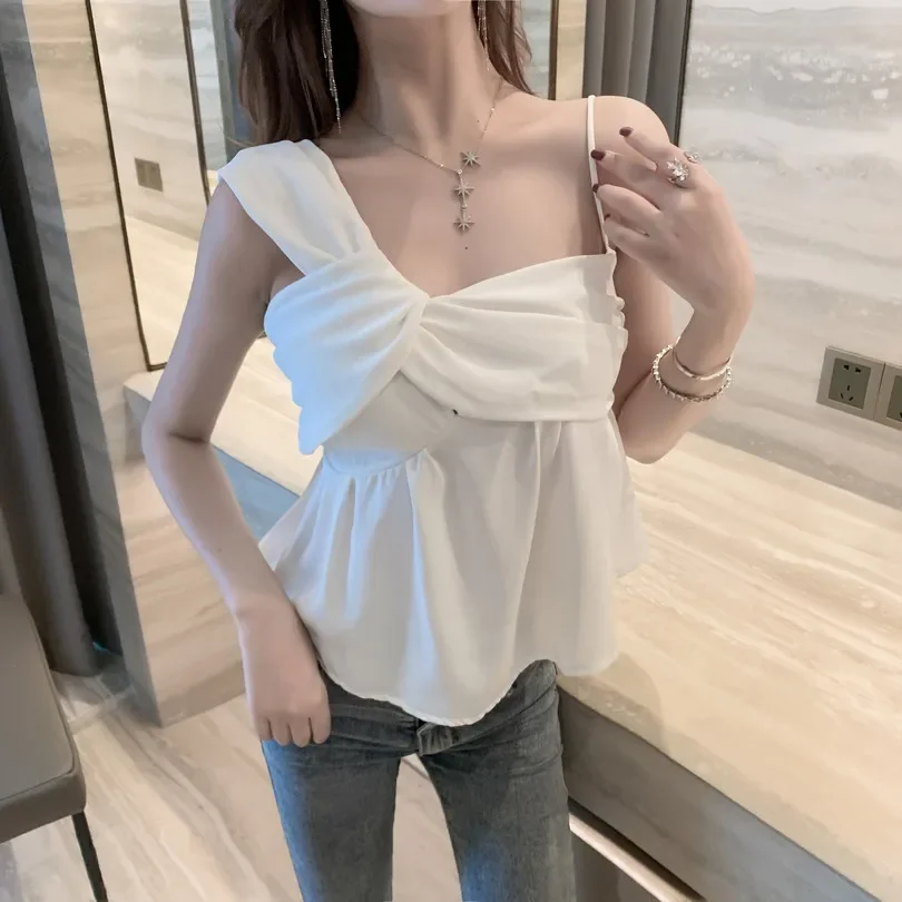 Summer Tanks Women's Clothing V-neck Sleeveless Backless Tunic Vest Fashion Irregular Camis Sexy Tops Blusas Mujer De Moda 2023
Summer Tanks Women's Clothing V-neck Sleeveless Backless Tunic Vest Fashion Irregular Camis Sexy Tops Blusas Mujer De Moda 2023