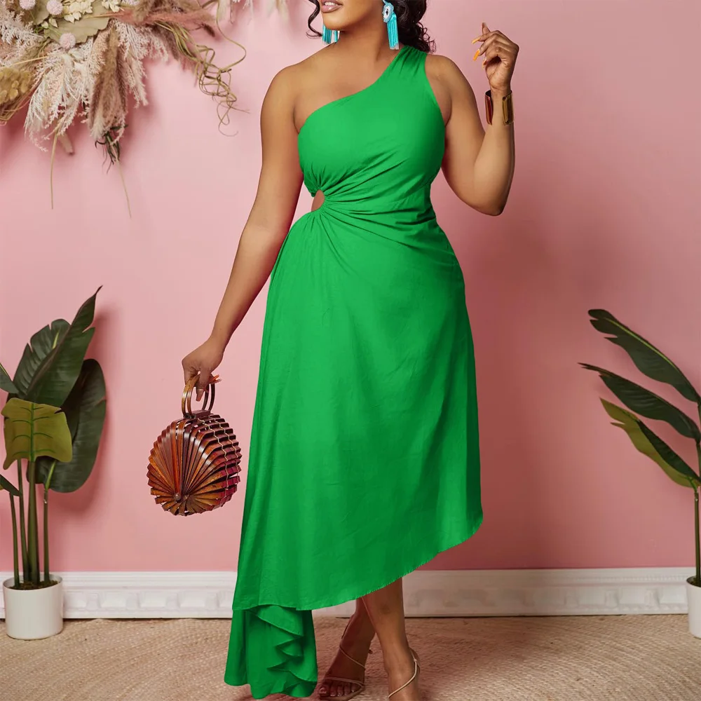 Sexy Dresses Women 2023 One Shoulder Sleeveless High Waisted Asymmetric Floor Length Elegant Birthday Party Dinner Vestidos Gown 
Sexy Dresses Women 2023 One Shoulder Sleeveless High Waisted Asymmetric Floor Length Elegant Birthday Party Dinner Vestidos Gown