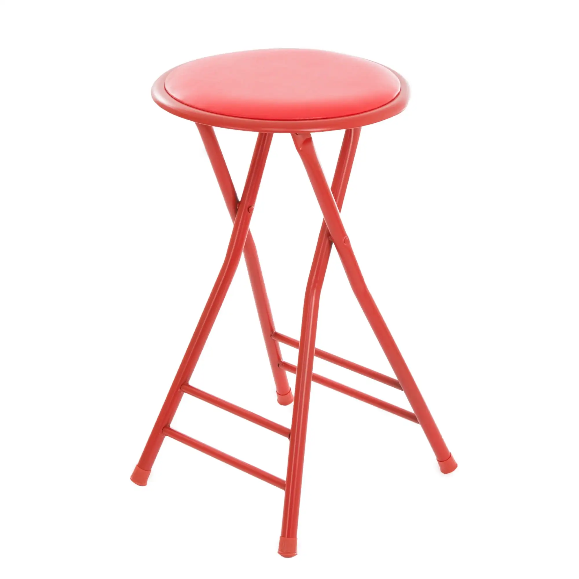 

Trademark Home Backless 24-inch Folding Stool with 225lb Capacity (Red)