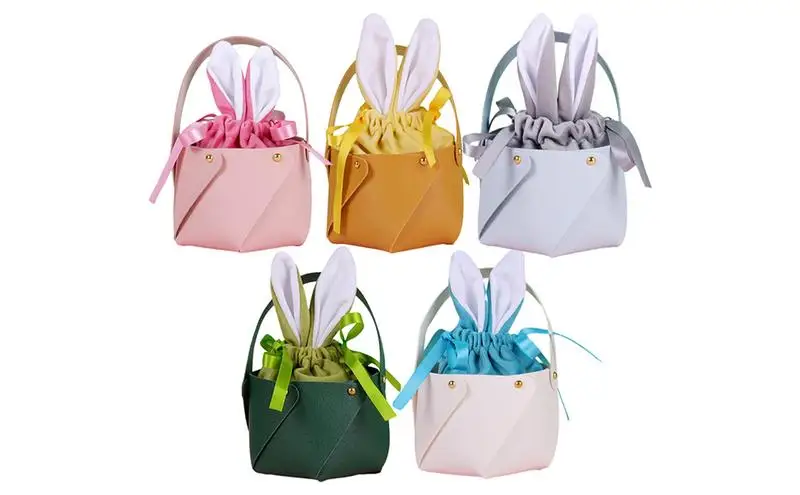 

Бархатные сумки на шнурке с кроличьими ушками, аксессуары для украшения в стиле ретро, пасхальные подарочные пакеты с кроличьими ушками, бархатная подарочная коробка