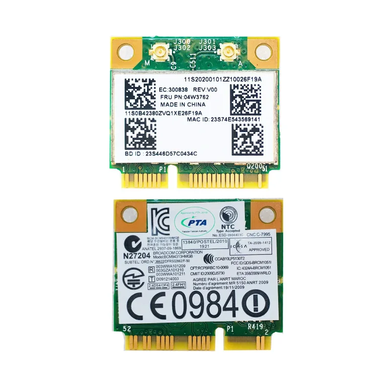 BCM94313 WiFi +BT4.0 Wireless Card For Thinkpad X131E E330 L330 E435 E335 E135 T430U E535 E530C E430 S430 E430C E530,P/N 04W3762
BCM94313 WiFi +BT4.0 Wireless Card For Thinkpad X131E E330 L330 E435 E335 E135 T430U E535 E530C E430 S430 E430C E530,P/N 04W3762