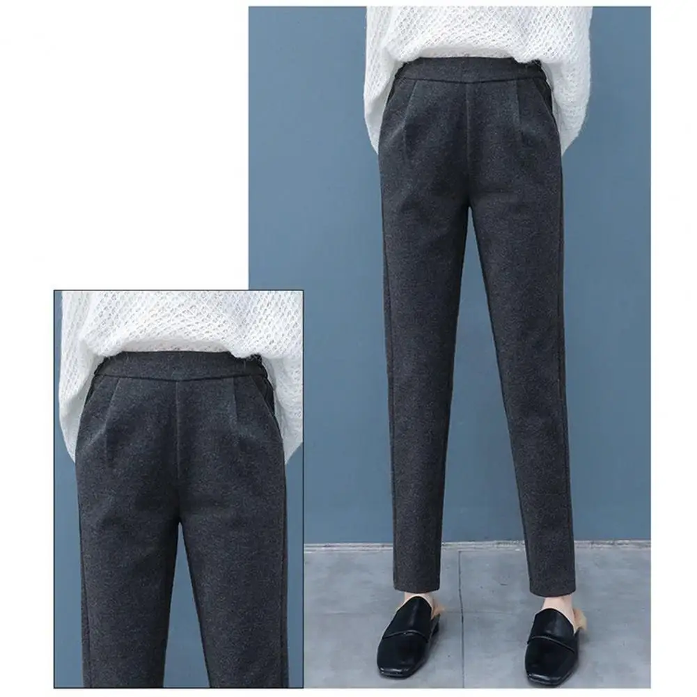 Women High Waist Casual Trousers High Waist Casual Trousers Elastic High Waist Women's Woolen Harem Pants Solid Color Office
Women High Waist Casual Trousers High Waist Casual Trousers Elastic High Waist Women's Woolen Harem Pants Solid Color Office