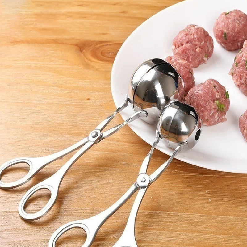 

Meatball Maker Tool Clip Newbie Non Stick Stuffed Meat Ball Spoon Shaper Cooking Scoop Stainless Steel Kitchen Accessories