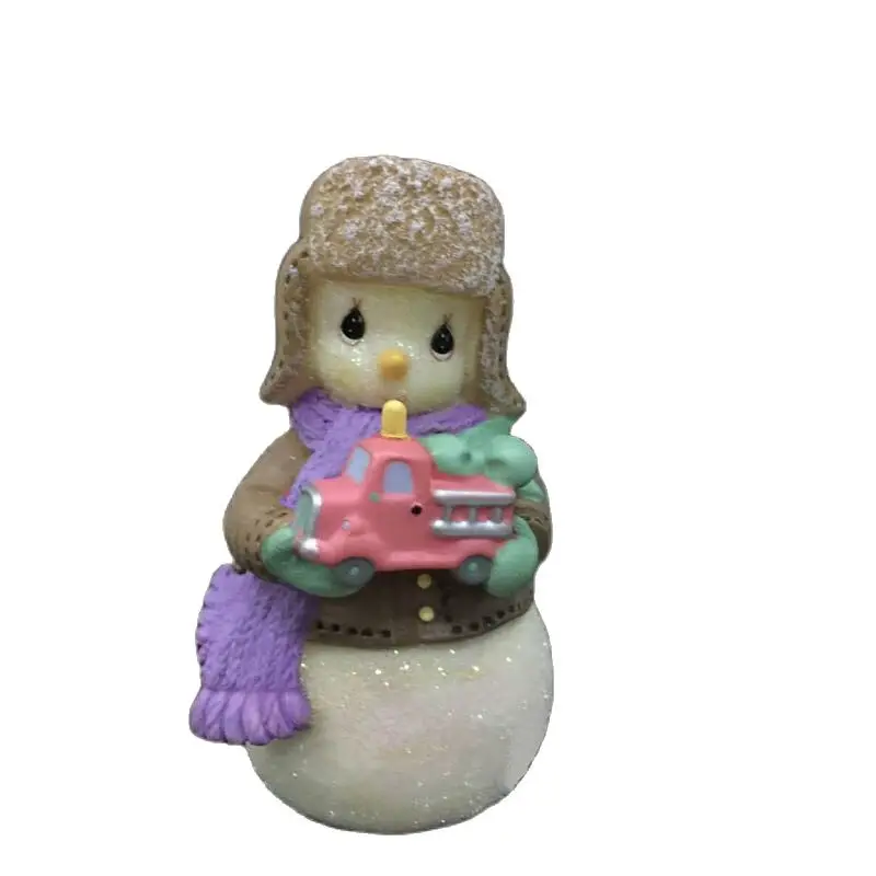

3D Snowman Hold Toy Car Silicone Mold DIY Gypsum Resin Soap Clay Christmas Cake Decoration Tool Doll Candle Mould
