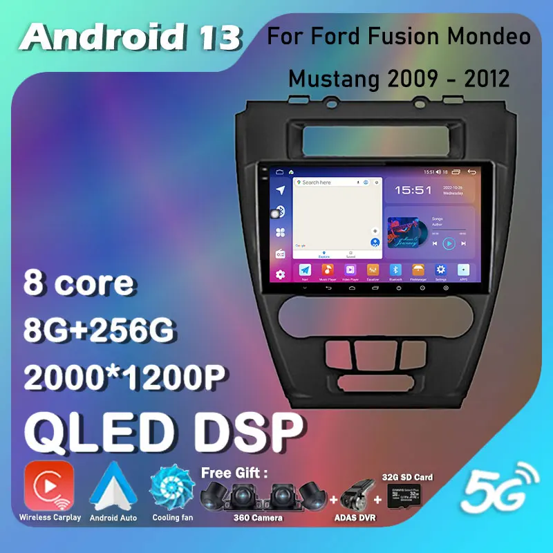 Автомобильный радиоприемник для Ford Fusion Mondeo Mustang 2009 - 2012 Android 13 QLED навигация GPS Мультимедиа Аудио Видео головное устройство 360 камера
Автомобильный радиоприемник для Ford Fusion Mondeo Mustang 2009 - 2012 Android 13 QLED навигация GPS Мультимедиа Аудио Видео головное устройство 360 камера