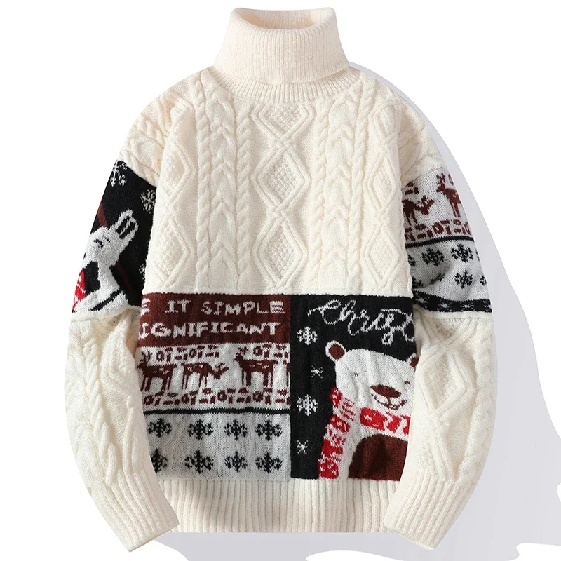 2023 Winter New Men's Knit Sweater Turtleneck Warm Thicken Male Pullover Long Sleeve New Year Christmas Sweater Winter Clothing
2023 Winter New Men's Knit Sweater Turtleneck Warm Thicken Male Pullover Long Sleeve New Year Christmas Sweater Winter Clothing