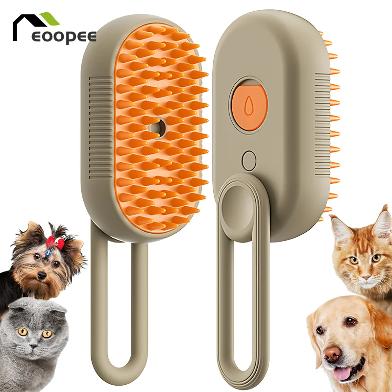 

New Steamy Cat Brush Dogs Cats Pet Spray Comb Foldable Pet Grooming Massage Comb for Shedding Removing Tangled Loose Hair