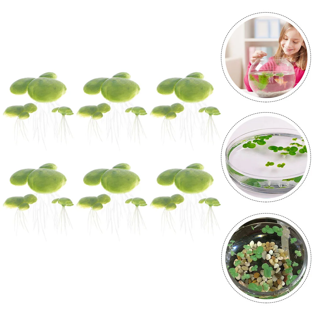 

18 Pcs Fish Tank Artificial Duckweed Aquarium Plants Decorations Duckweeds Floating Pond Simulation