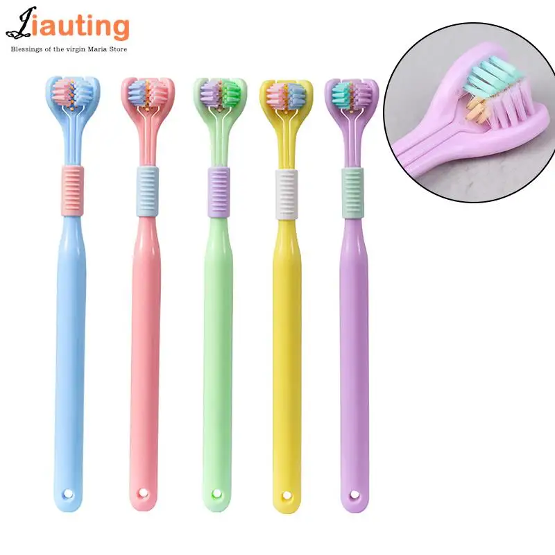 

1PC 3D Three-Sided Soft Hair Tooth Toothbrush Ultra Fine Bristle Adult Toothbrush Oral Care Safety Teeth Brush Oral Health Clean