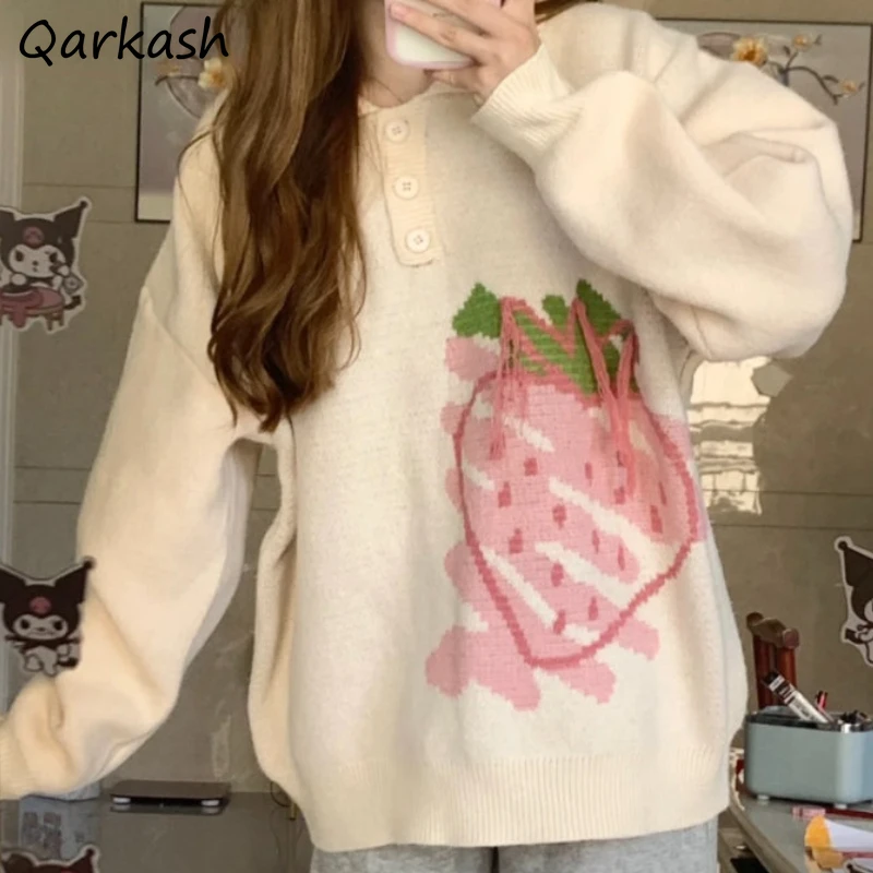 Strawberry Pullovers Women Baggy Casual Sweaters Y2k Clothes Harajuku College Lovely Streetwear Long Sleeve Japan Style Sweet
Strawberry Pullovers Women Baggy Casual Sweaters Y2k Clothes Harajuku College Lovely Streetwear Long Sleeve Japan Style Sweet