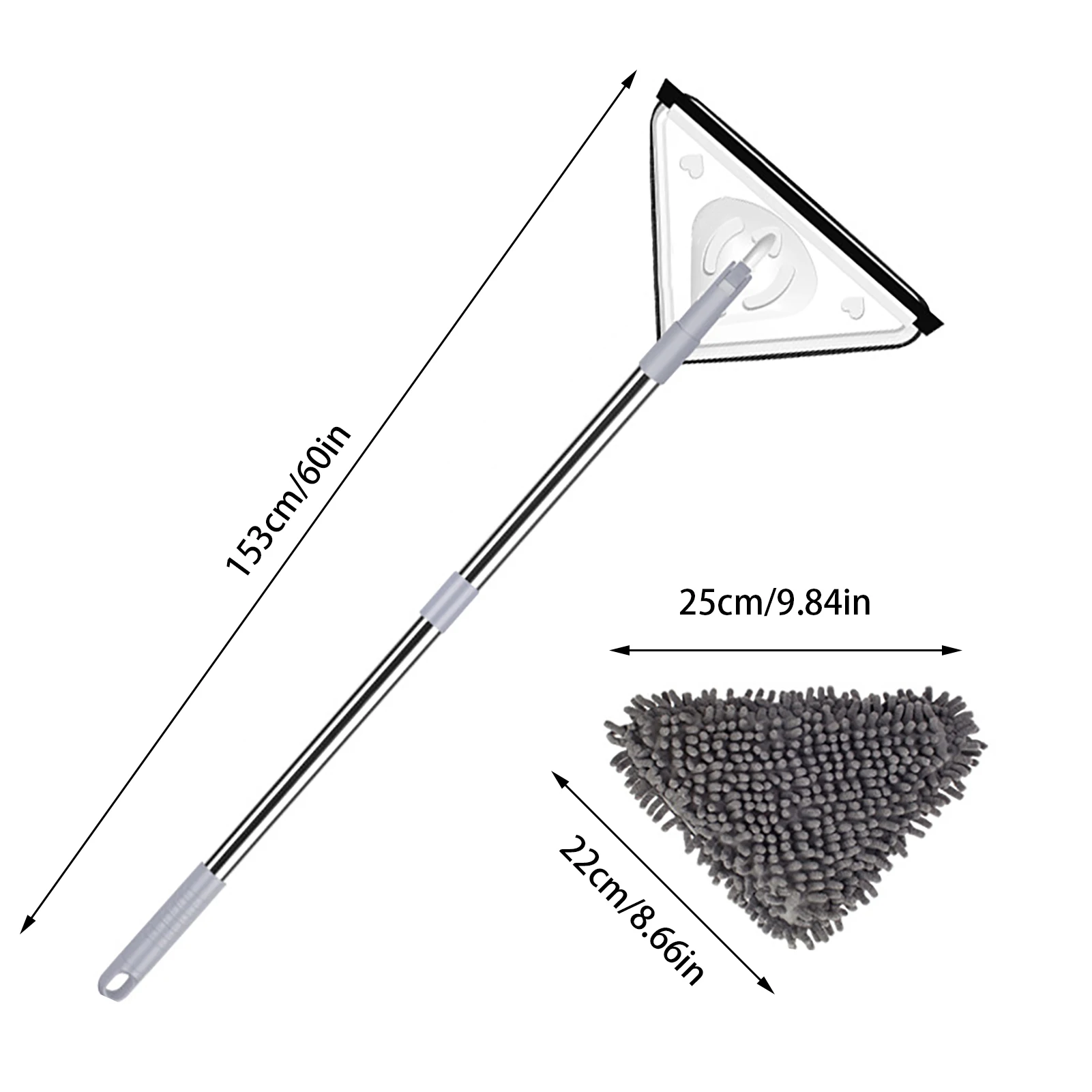 Generic Triangular Mop Mini Triangle Deep Cleaning Mop With Long Handle