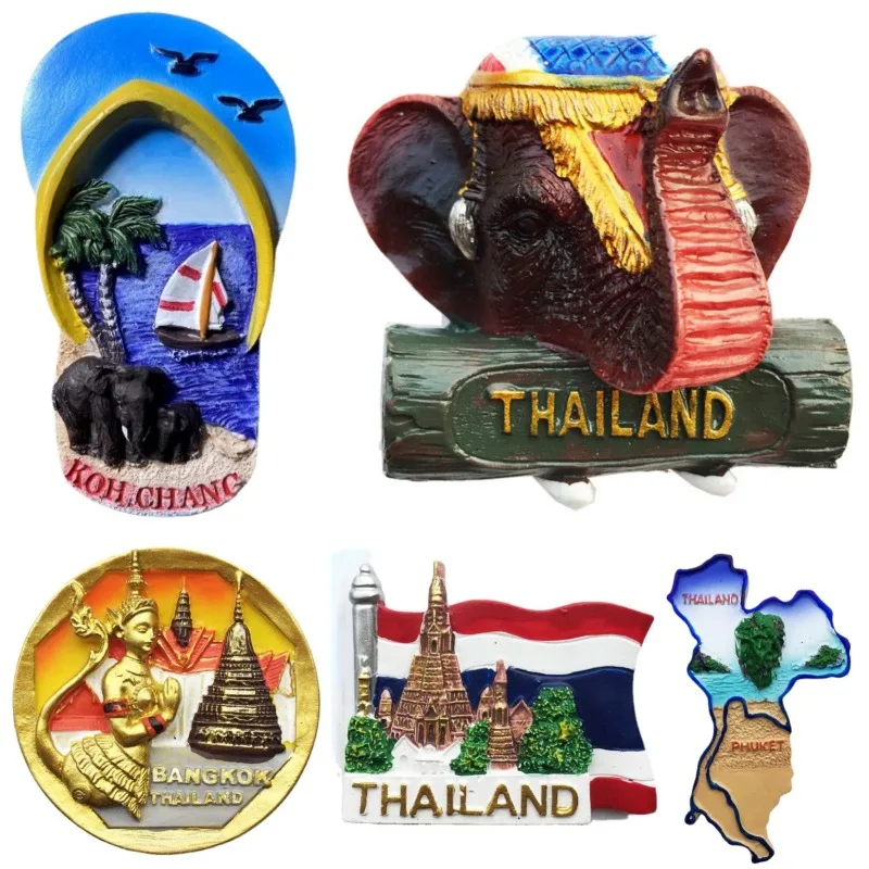 

Thailand Fridge Magnets Bangkok Chiang Mai Phuket Island Pattaya Koh Chang Travelling Souvenirs Fridge Magnetic Stickers Gifts