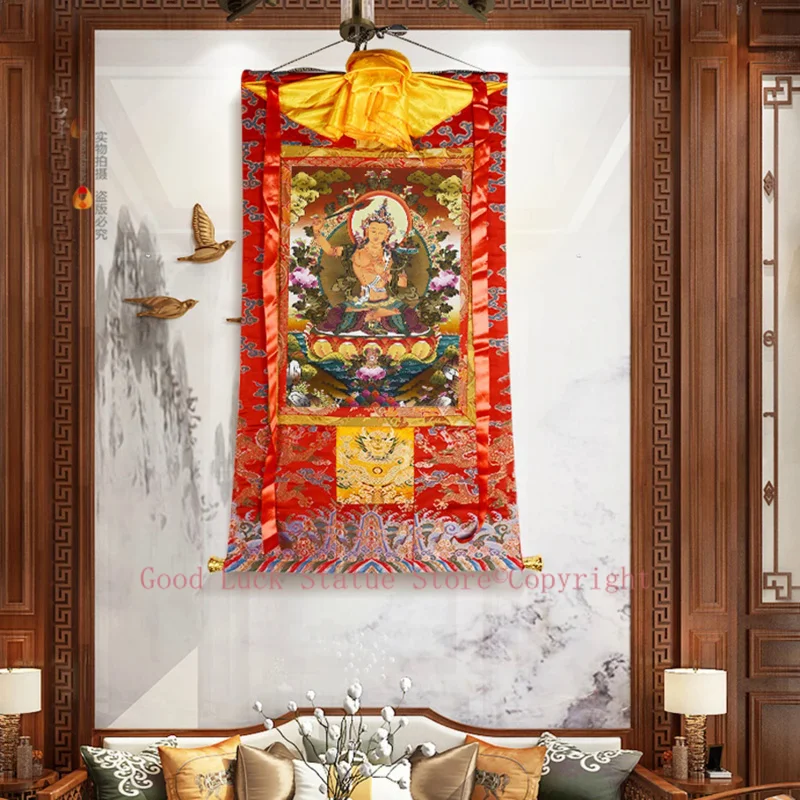 High grade Buddhism Thangka HOME altar WALL Decor ART silk Bodhisattva Manjusri Buddha Thang-ga painting Buddhist large size
High grade Buddhism Thangka HOME altar WALL Decor ART silk Bodhisattva Manjusri Buddha Thang-ga painting Buddhist large size