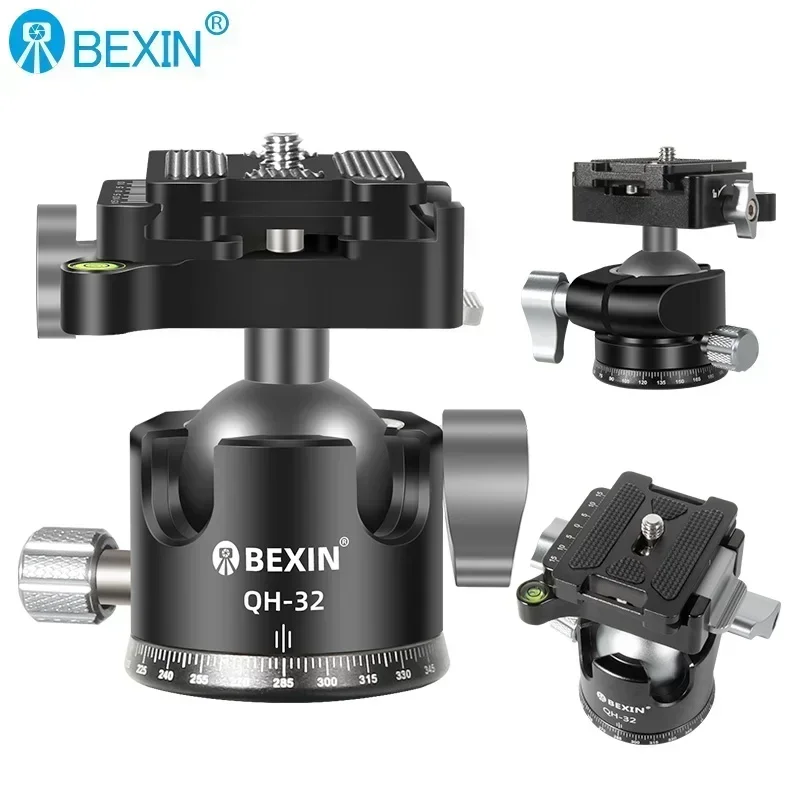 

BEXIN Tripod Head Camera Professional Low Profile Video Ball Head Mount 360 Panoramic Universal Ballhead for DSLR Tripod Monopod