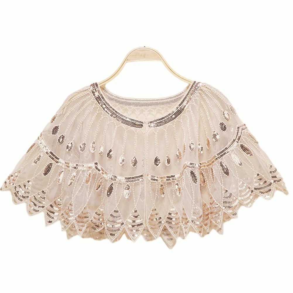 Vintage Sparkling Women 1920s Shawl Wraps Sequin Evening Cape Bridal Wedding Dress Beaded Sequin Shawl Cover Up Decor
Vintage Sparkling Women 1920s Shawl Wraps Sequin Evening Cape Bridal Wedding Dress Beaded Sequin Shawl Cover Up Decor