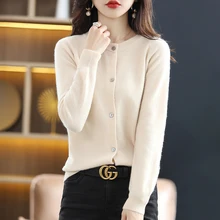 Spring And Autumn New Round Neck 100% Pure Wool Cardigan Soft Basic Korean Style Loose And Chic Knitted Versatile Sweater Coat
Spring And Autumn New Round Neck 100% Pure Wool Cardigan Soft Basic Korean Style Loose And Chic Knitted Versatile Sweater Coat