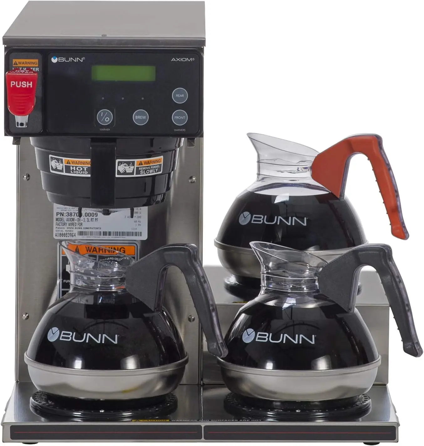 BUNN Axiom 15-3, Automatic Commercial 12-Cup Coffee Maker, 3 Lower Warmers, 38700.0002,Gray
BUNN Axiom 15-3, Automatic Commercial 12-Cup Coffee Maker, 3 Lower Warmers, 38700.0002,Gray