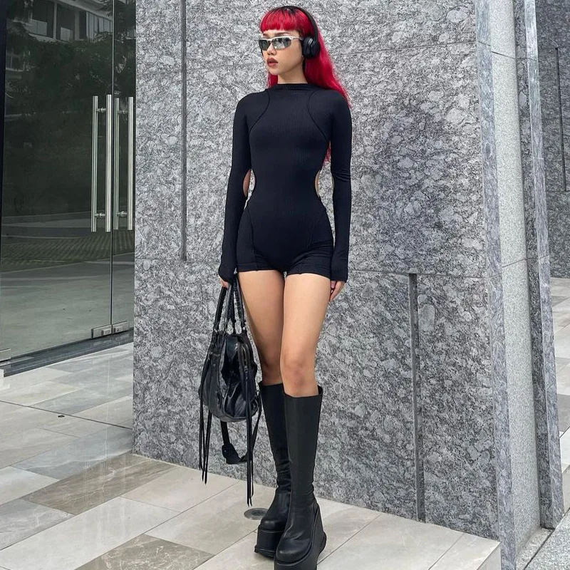 Solid Black Rompers Womens Jumpsuit High Waist Hollow Out Bodycon Playsuit Long Sleeve Sexy Bodysuit Y2k One Piece Ropa De Mujer
Solid Black Rompers Womens Jumpsuit High Waist Hollow Out Bodycon Playsuit Long Sleeve Sexy Bodysuit Y2k One Piece Ropa De Mujer