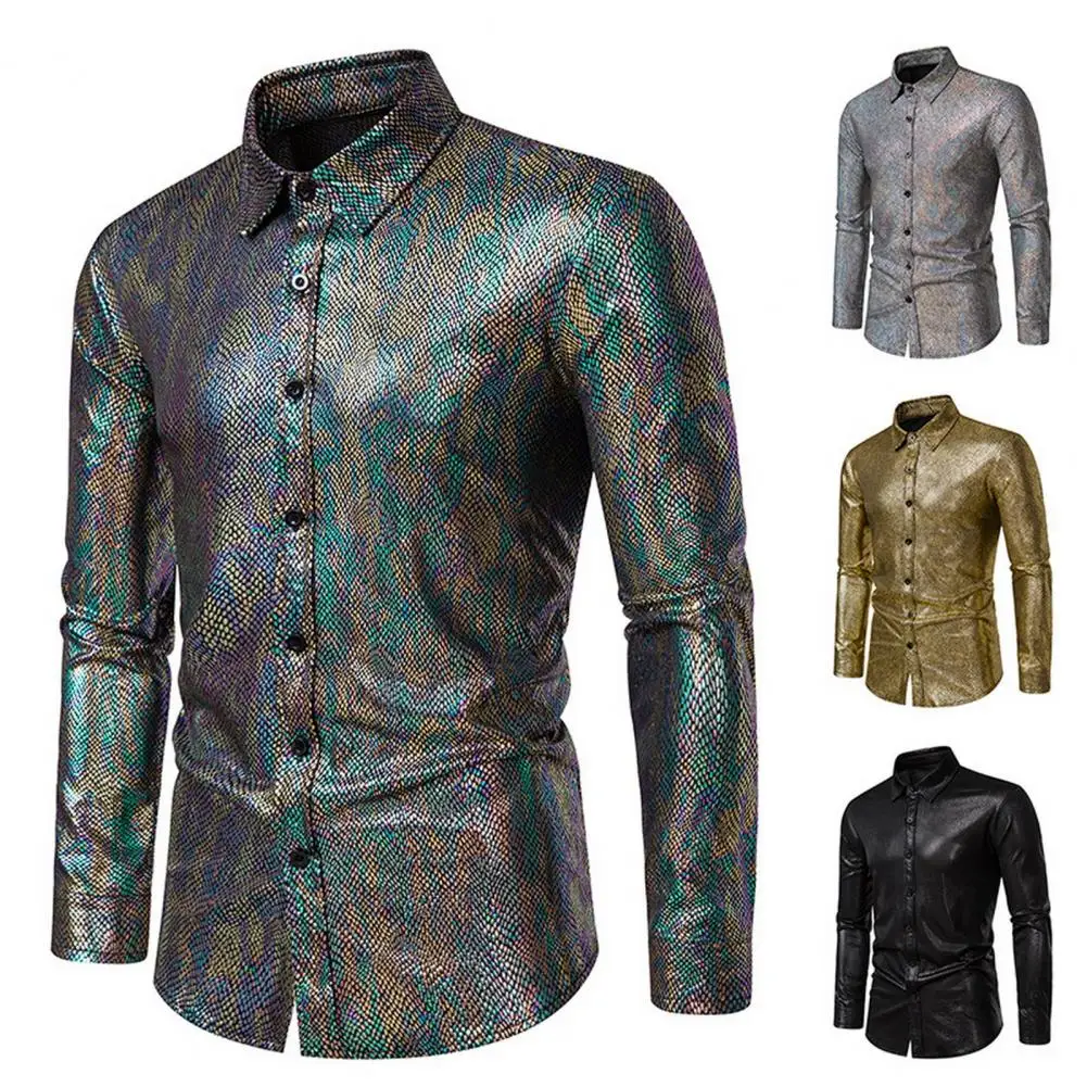 Men Formal Shirt Snakeskin Print Long-sleeved Shirt for Men Slim Fit Clubwear with Single-breasted Lapel for Spring Autumn Male
Men Formal Shirt Snakeskin Print Long-sleeved Shirt for Men Slim Fit Clubwear with Single-breasted Lapel for Spring Autumn Male