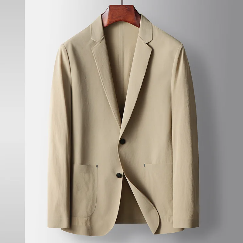 Spring Khaki Blue Casual Suit Jacket Oversize Blue Seamless Elastic Stretch Long Sleeve Button Up Suit Blazer Men Thin Suit Coat
Spring Khaki Blue Casual Suit Jacket Oversize Blue Seamless Elastic Stretch Long Sleeve Button Up Suit Blazer Men Thin Suit Coat