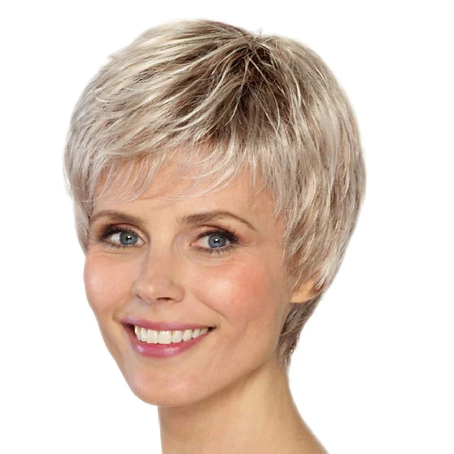 Short Blonde Costume Wigs for White Women Layered Blonde Pixie Cut Wigs with Bangs Synthetic Short Hair Replacement Wig 4 Inch
Short Blonde Costume Wigs for White Women Layered Blonde Pixie Cut Wigs with Bangs Synthetic Short Hair Replacement Wig 4 Inch